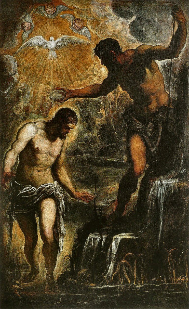 Le Baptême du Christ, c.1589 - Jacopo Robusti Tintoretto