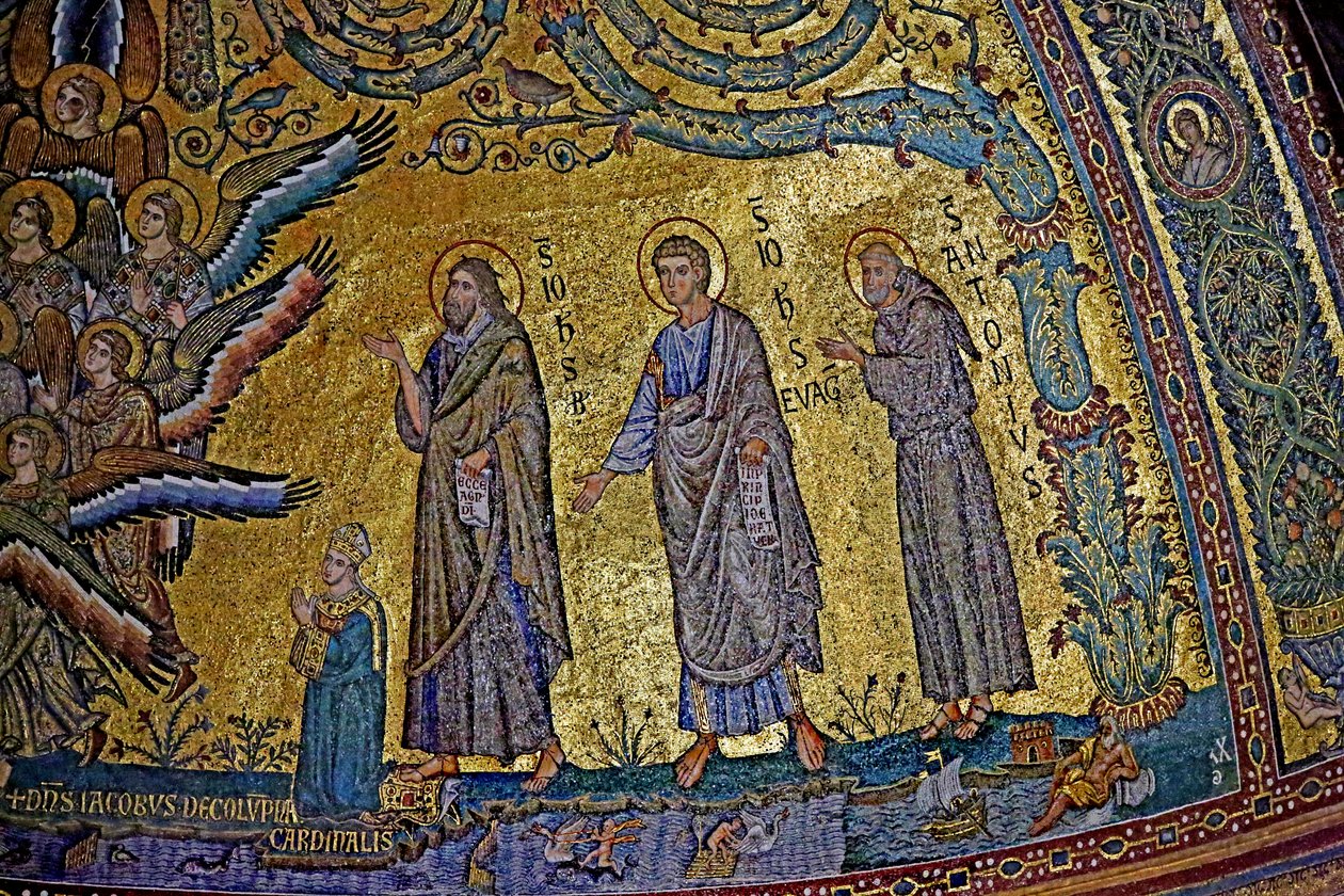 Les Cardinaux, abside, vers 1290 (mosaïque) - Jacopo Torriti