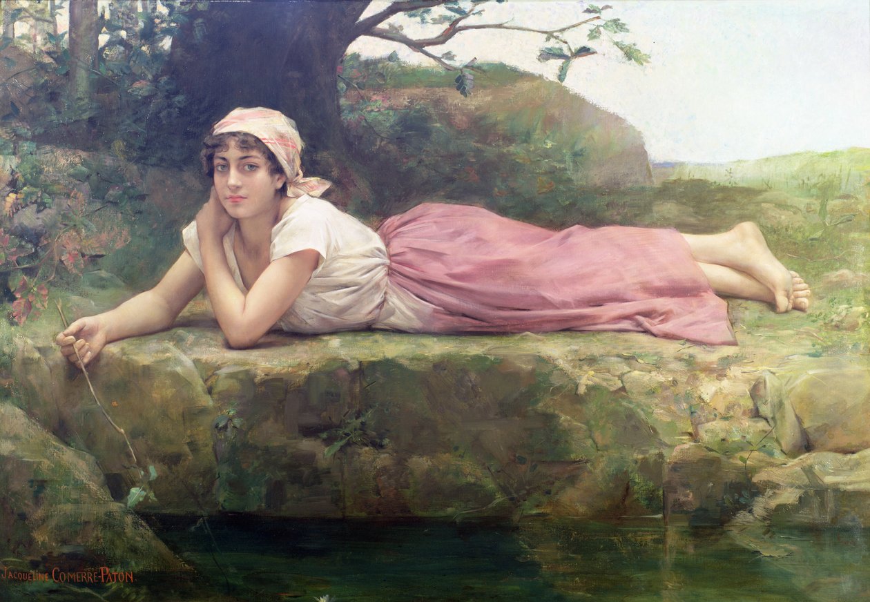 Sur les rives de la rivière, XIXe siècle - Jacqueline Comerre Paton