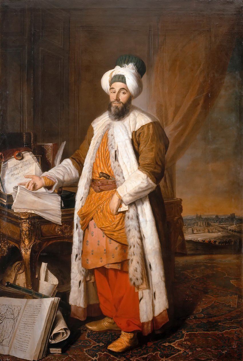 Portrait de Mehemet Said Pacha, Bey de Roumélie, ambassadeur du sultan ottoman Mahmoud Ier à Versailles, 1742 - Jacques Andre Joseph Camelot Aved