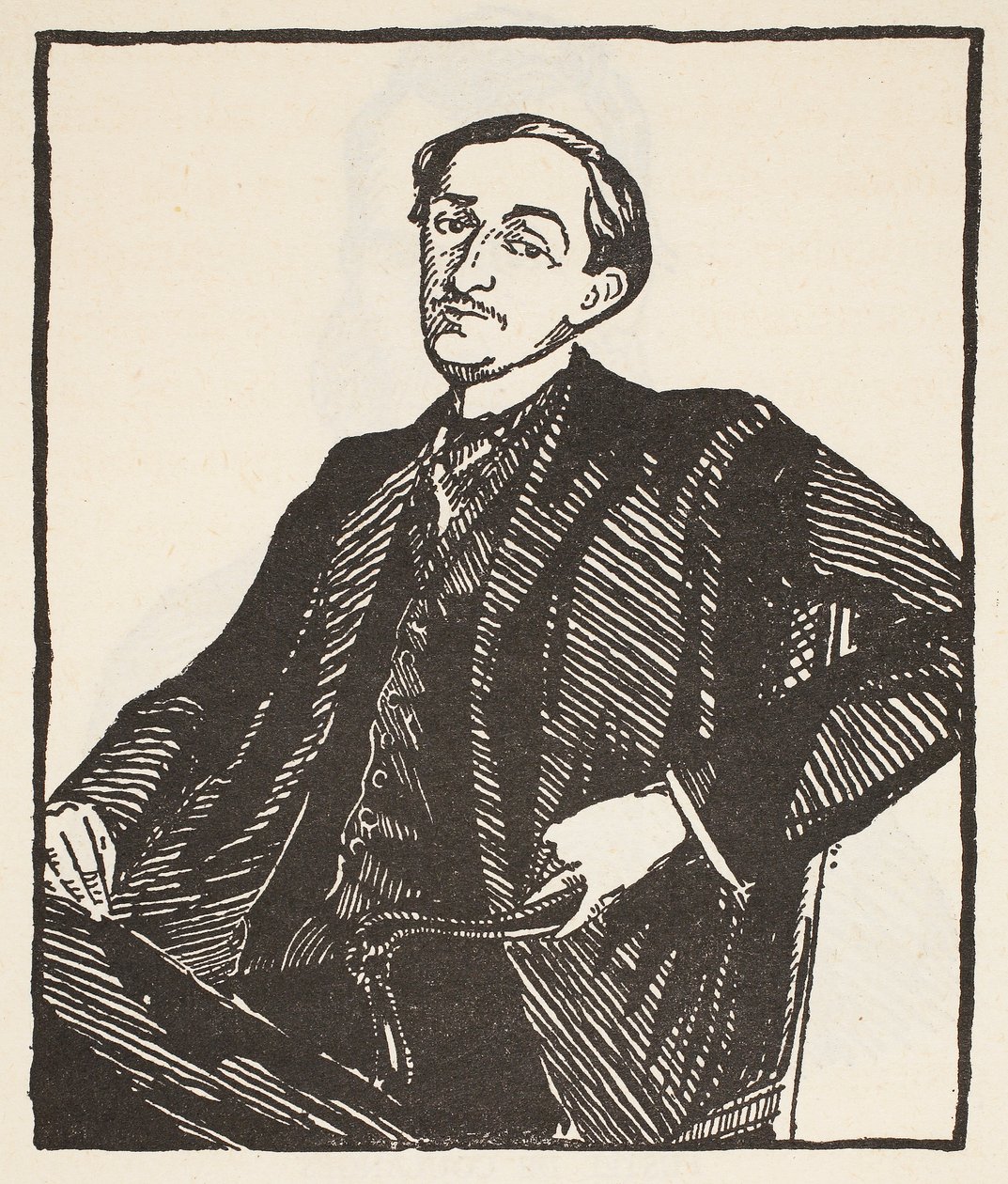 Maurice Barrès, copie par Boris Mestchersky (d.1957), illustration de 