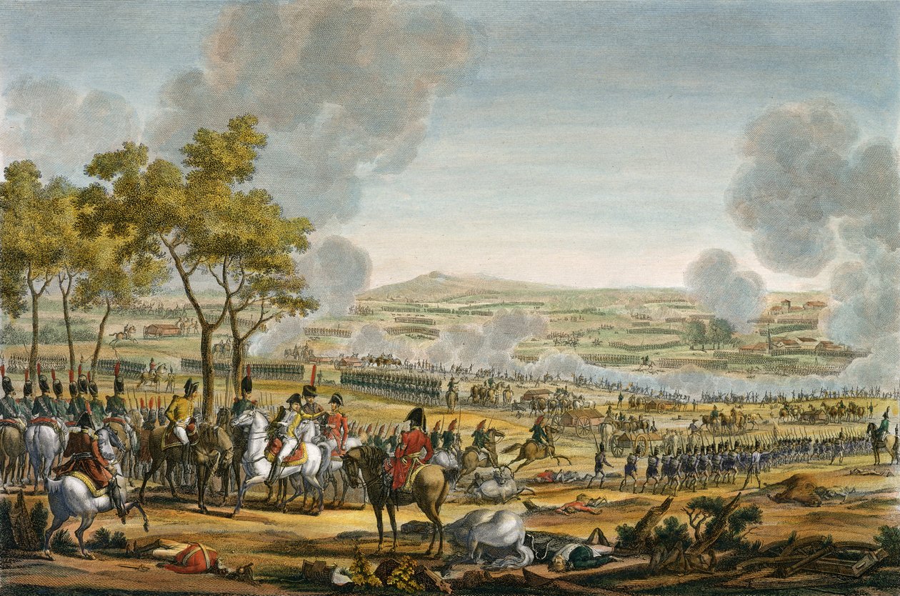 La bataille de Wagram, 7 juillet 1809, gravée par Louis Francois Mariage - Jacques Francois Joseph Swebach