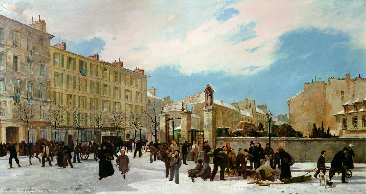 Siège de Paris. Une cour pour le bois de chauffage, Boulevard de Montparnasse, janvier 1871 - Jacques Guiaud