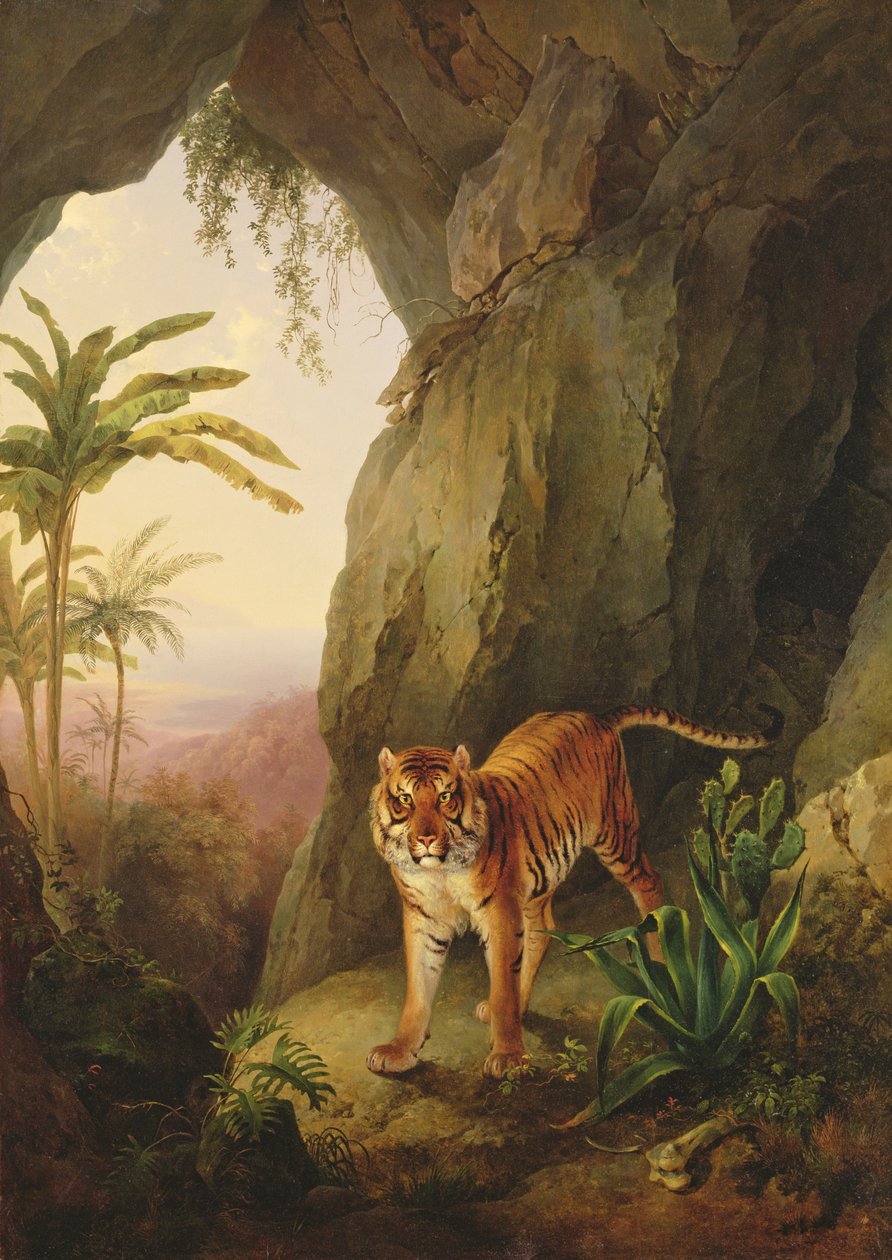 Tigre dans une grotte, vers 1814 - Jacques Laurent Agasse