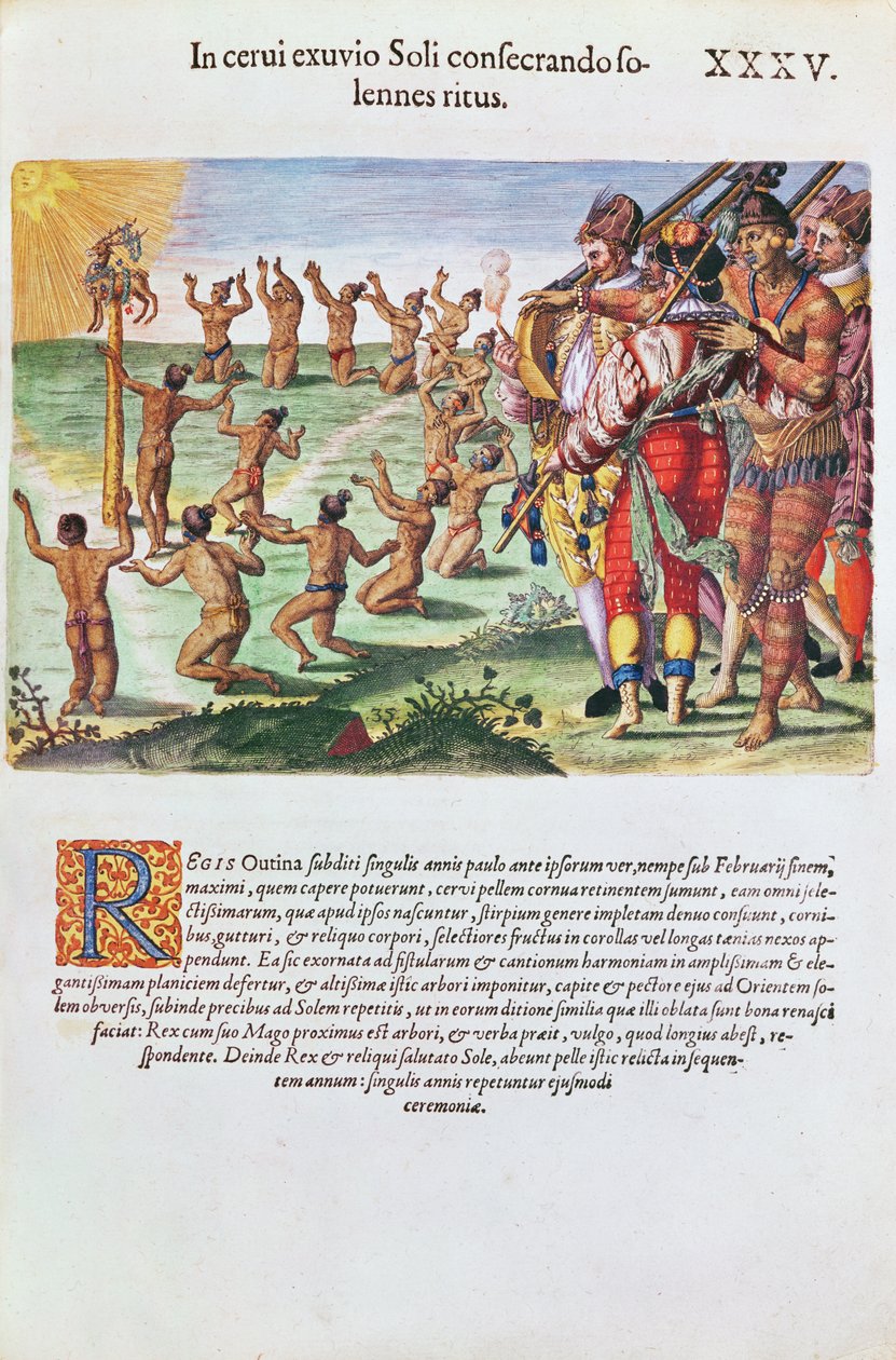 Rituel de culte solaire avec une offrande d