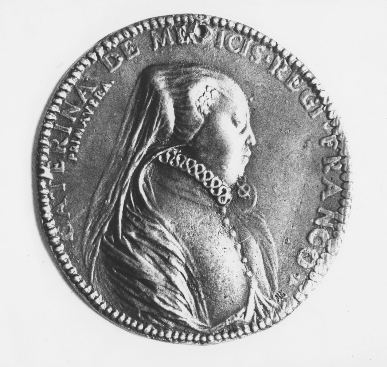 Médaillon de Catherine de Médicis (bronze) - Jacques Primavera