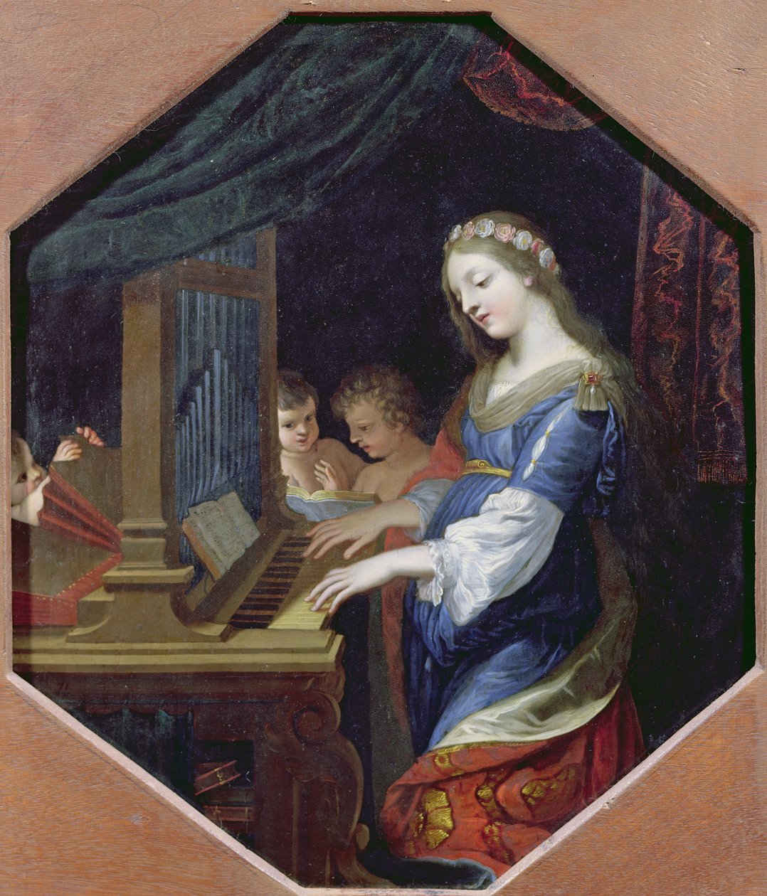 Sainte Cécile jouant de l