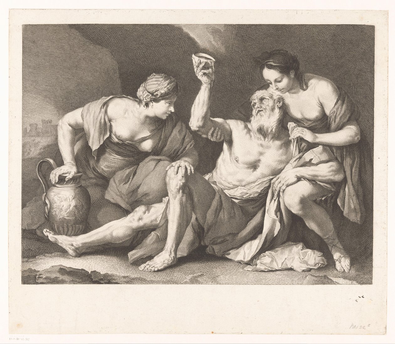 Lot enivré par ses filles - Jacques Beauvarlet