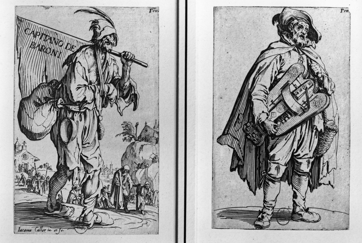 Un mendiant et un joueur de vielle à roue - Jacques Callot