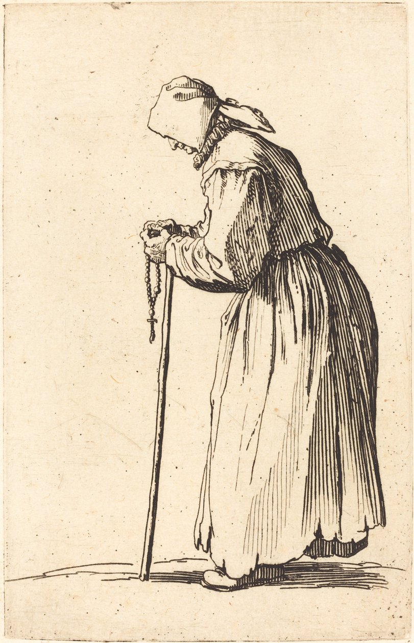 Mendiante avec un chapelet - Jacques Callot