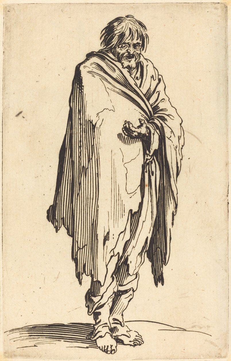 Mendiant avec tête et pieds nus - Jacques Callot