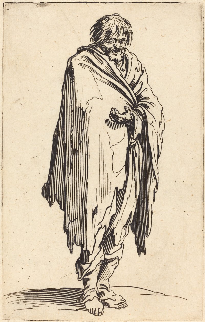 Mendiant à tête et pieds nus - Jacques Callot