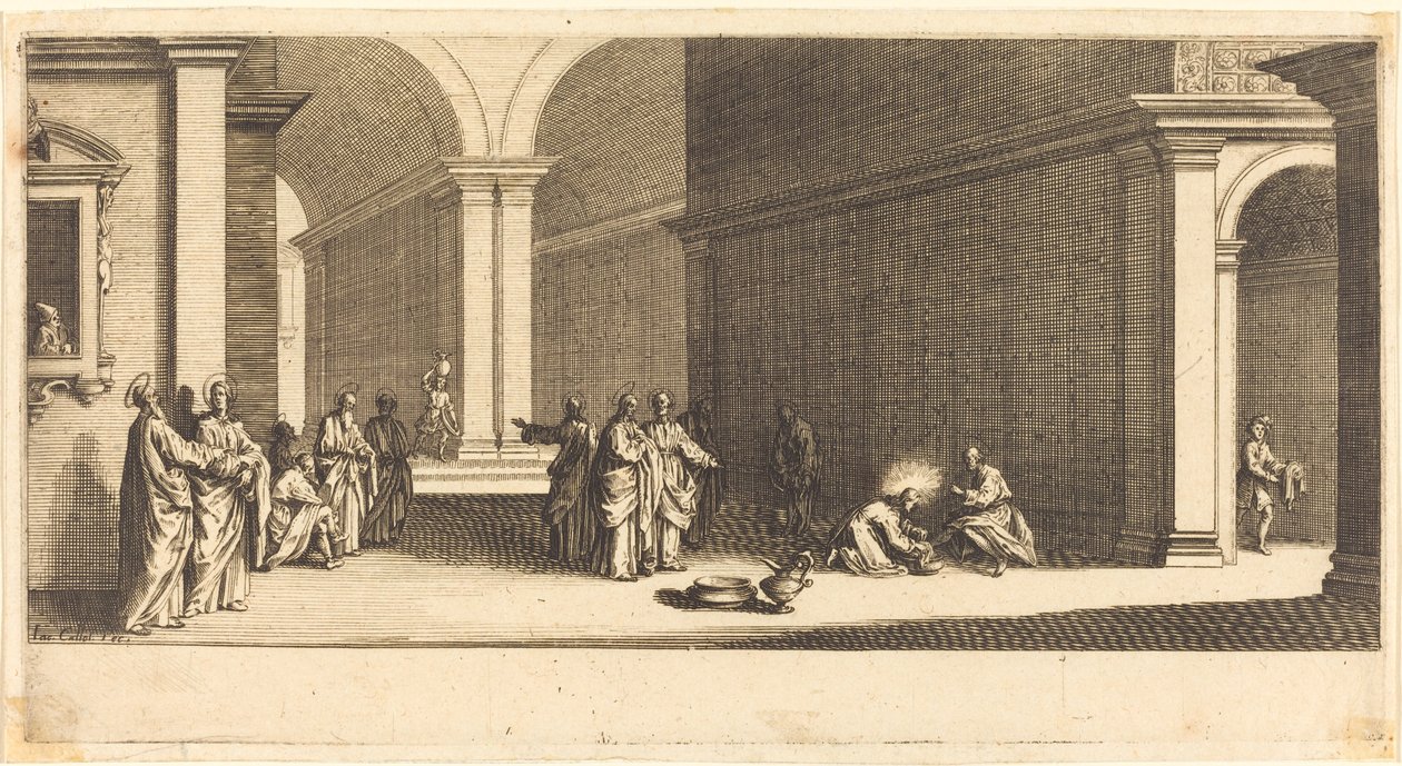 Le Christ lavant les pieds des apôtres - Jacques Callot