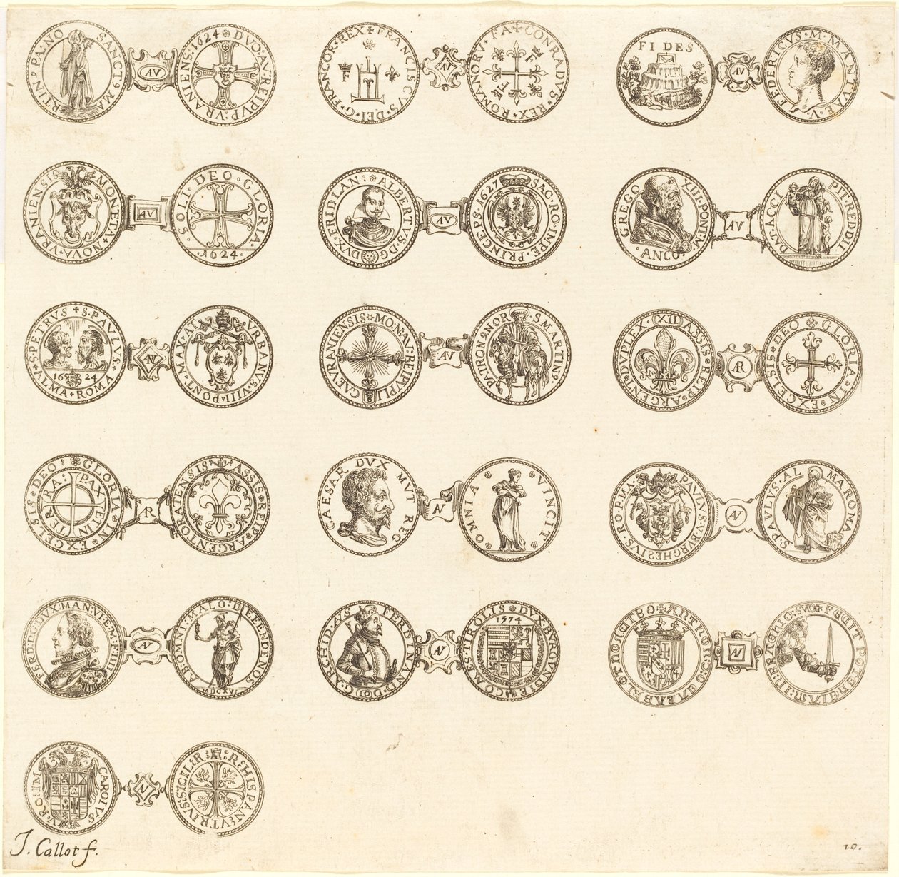 Pièces de monnaie [plaque 10] - Jacques Callot