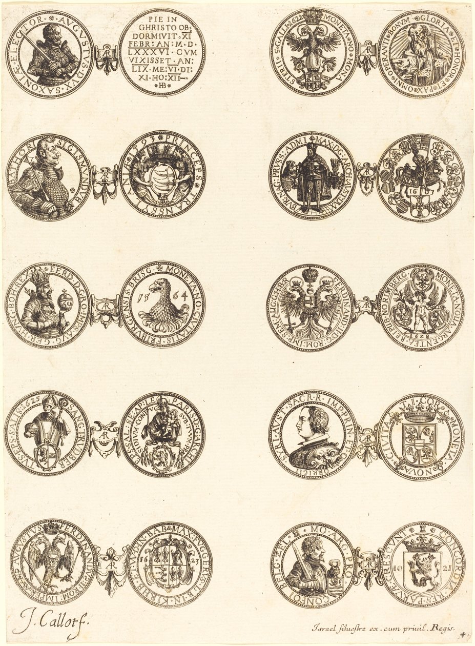 Pièces de monnaie [plaque 4] - Jacques Callot