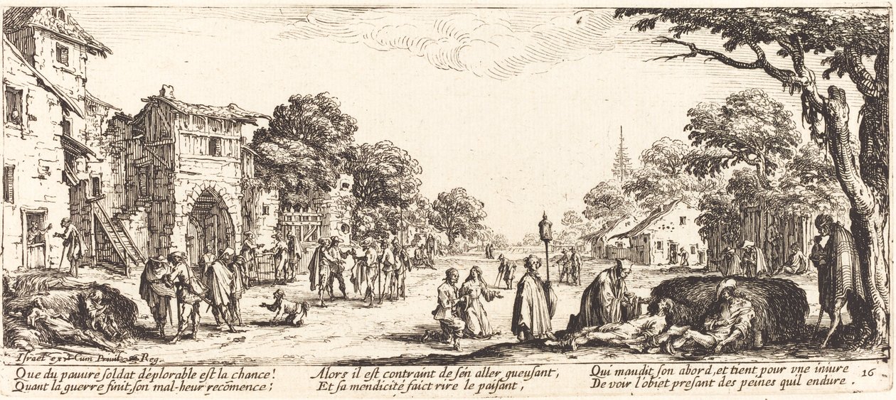 Soldats mourants au bord de la route - Jacques Callot