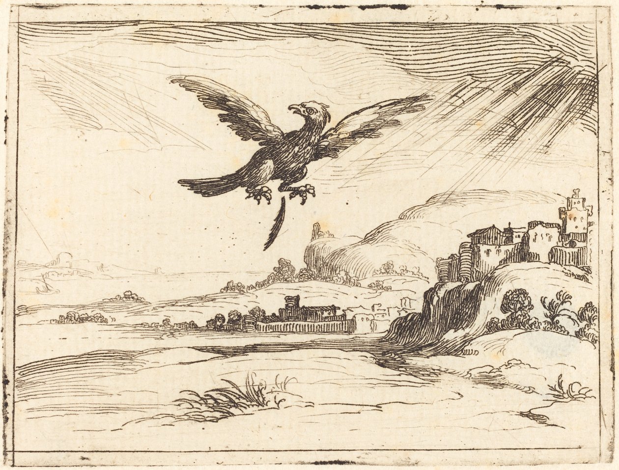 Aigle perdant une vieille plume, 1628 - Jacques Callot