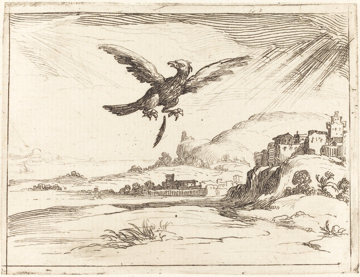 Aigle perdant une vieille plume, 1628 - Jacques Callot