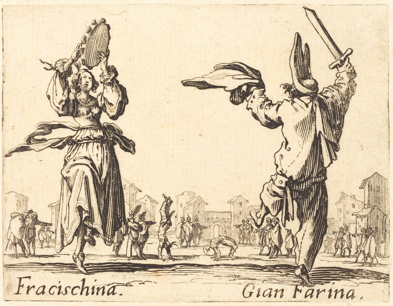 Fracischina et Gian Farina, vers 1622 - Jacques Callot