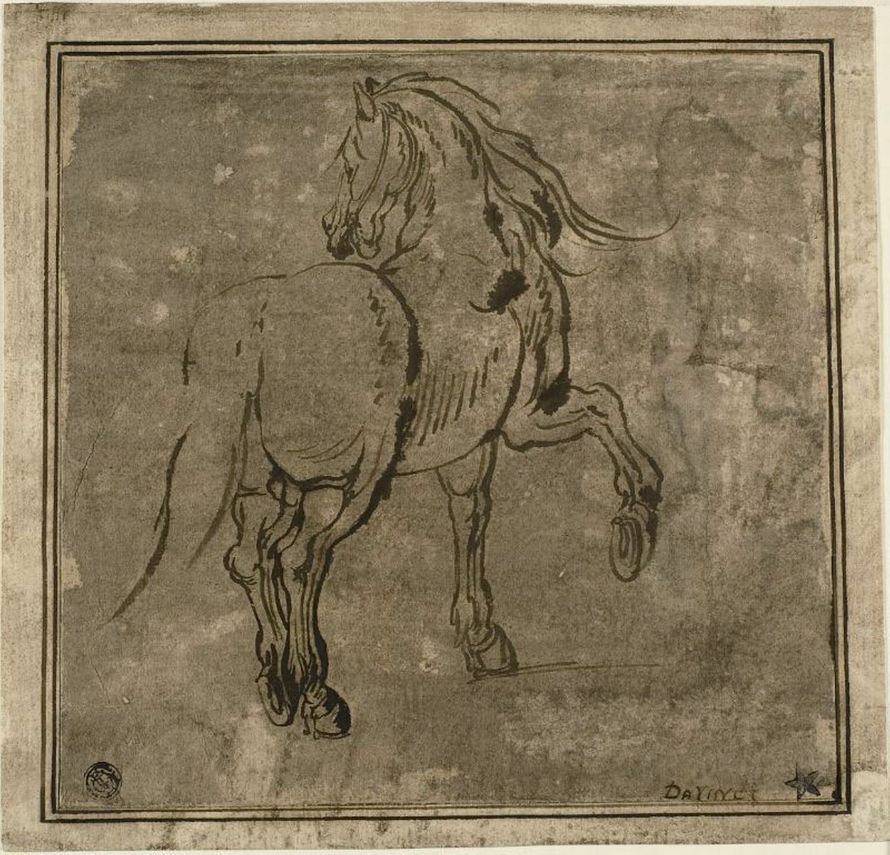 Cheval vu de trois quarts de dos - Jacques Callot