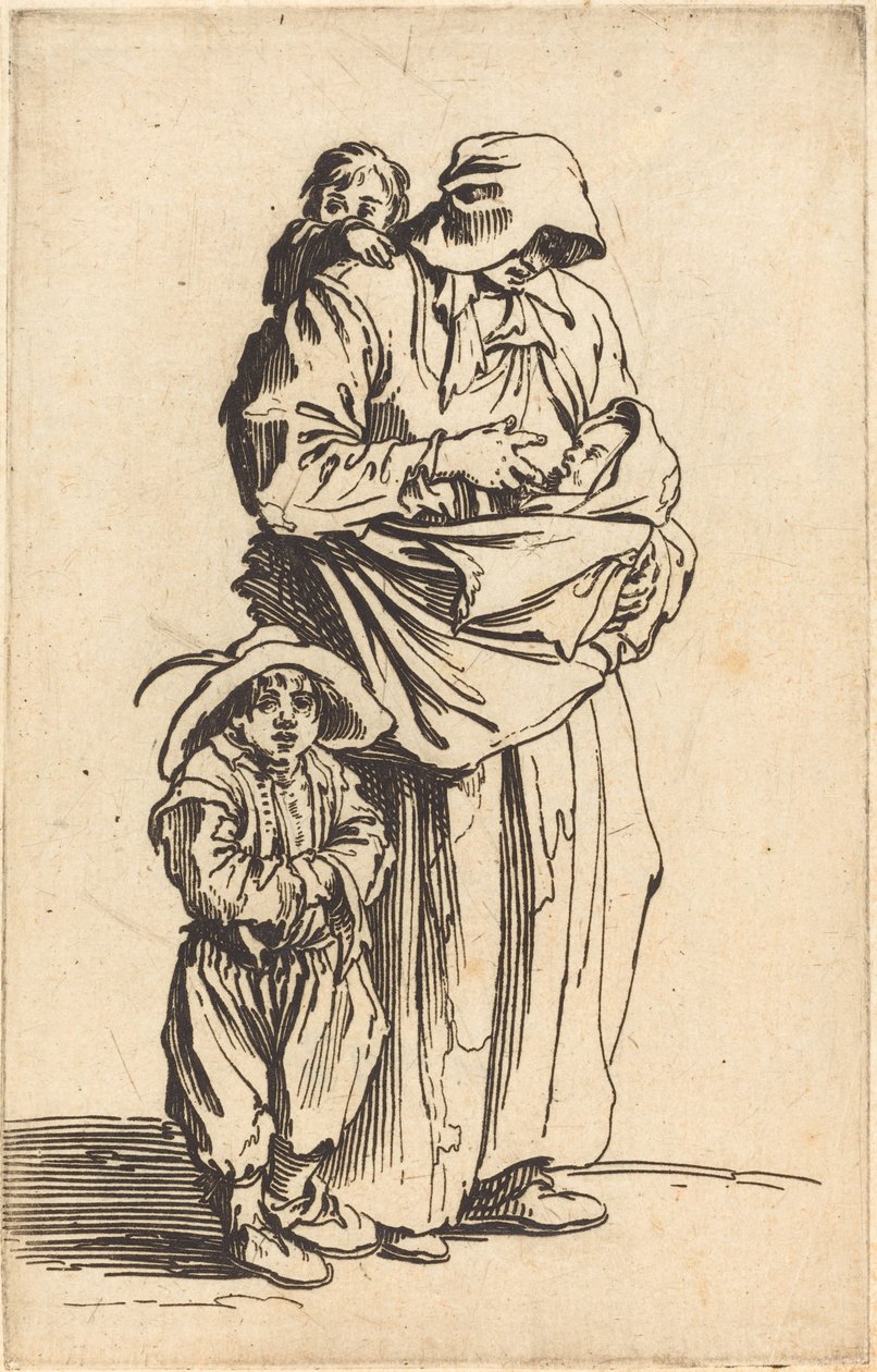 Mère et trois enfants - Jacques Callot