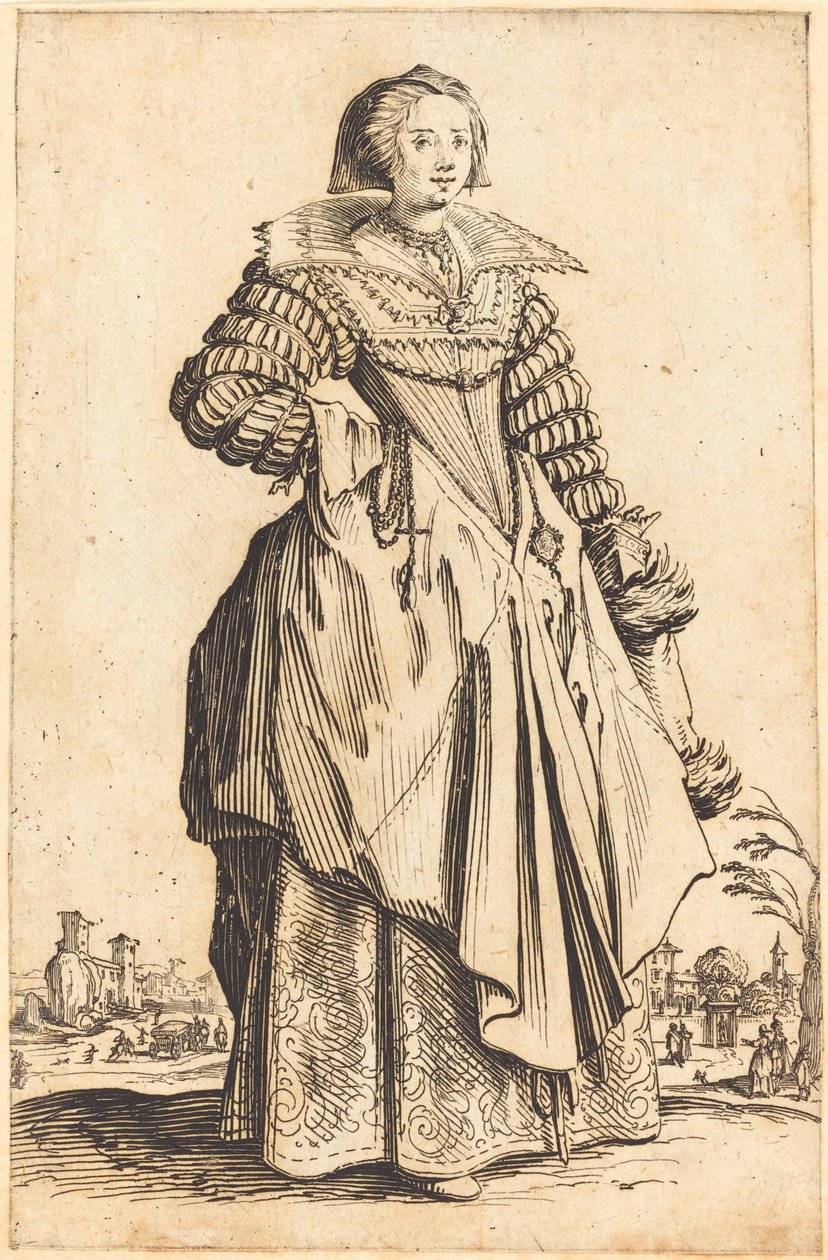 Noble femme avec grand col - Jacques Callot