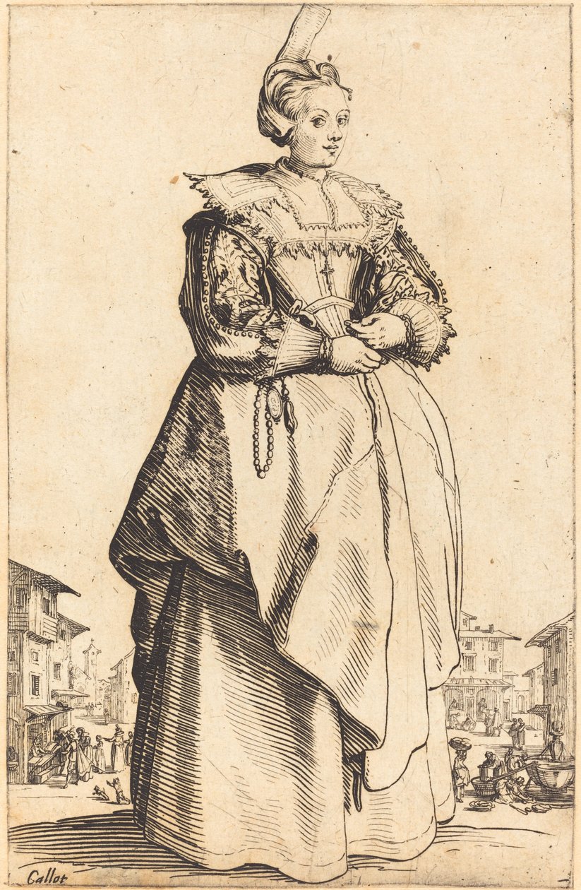 Noble femme avec un petit chapeau - Jacques Callot