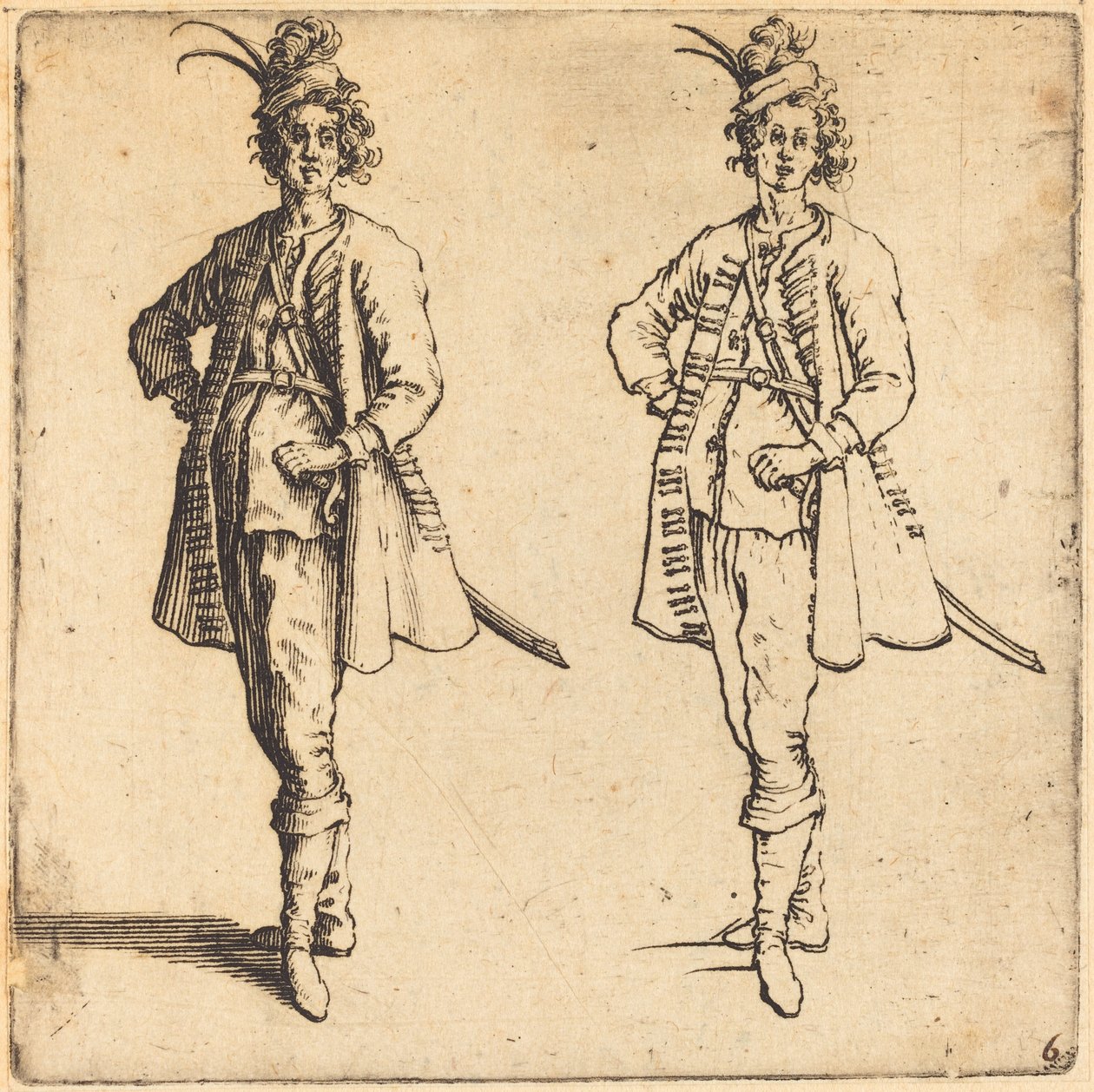 Officier, vue de face, 1617 et 1621 - Jacques Callot