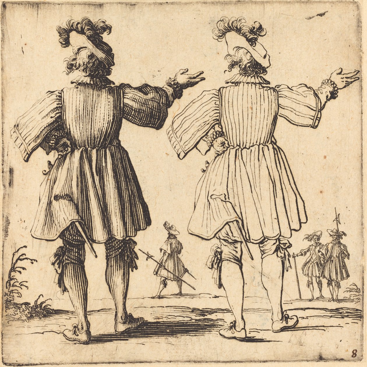 Officier avec Plume, Vu de Dos - Jacques Callot