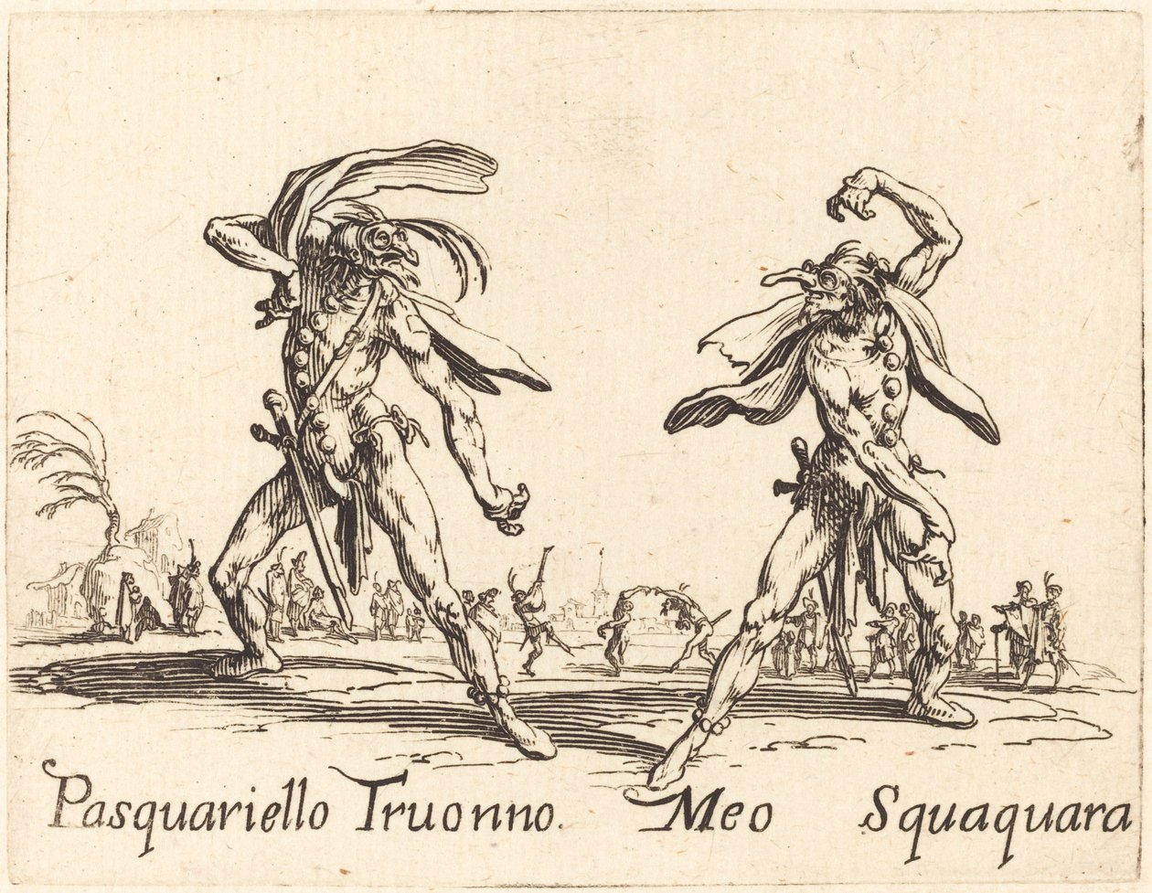 Pasquariello Truonno et Meo Squaquara - Jacques Callot