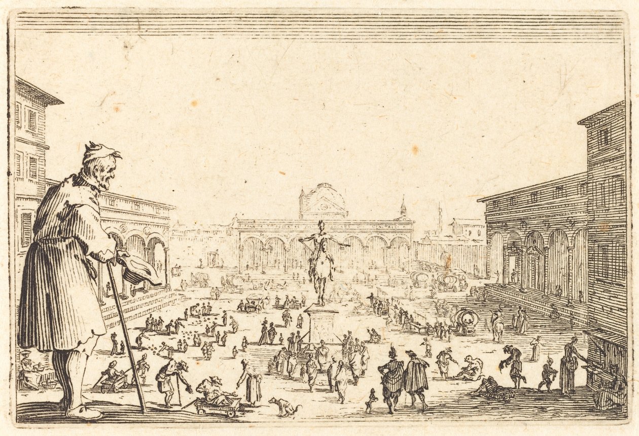 Piazza SS. Annunziata, Florence, vers 1622 - Jacques Callot