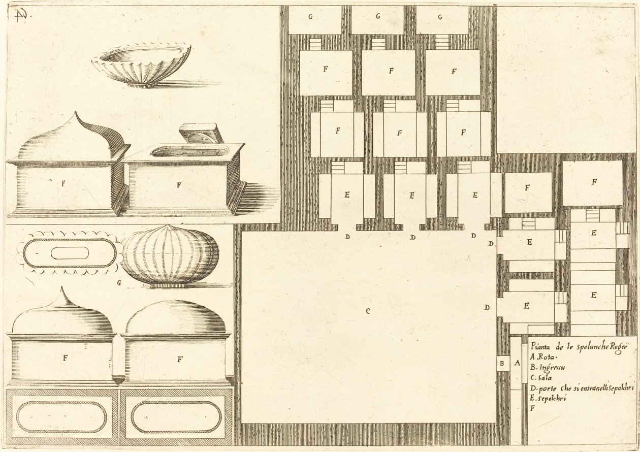 Plan de la Spelunche Regee - Jacques Callot