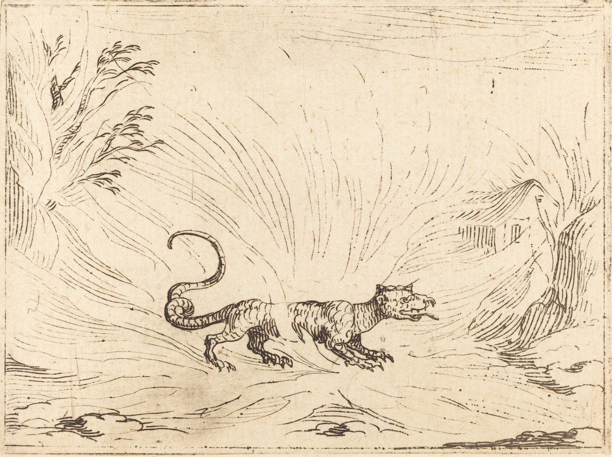 Salamandre entourée de flammes - Jacques Callot