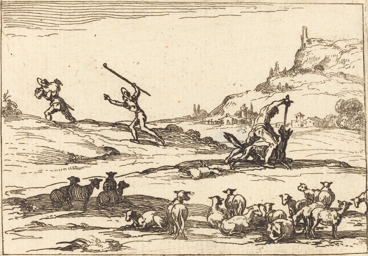 Bergers défendant leurs troupeaux - Jacques Callot