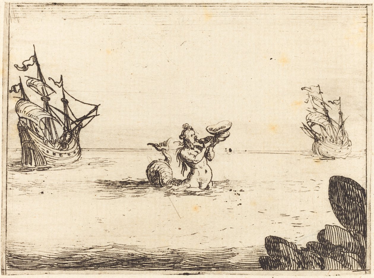 Sirène entre deux navires - Jacques Callot