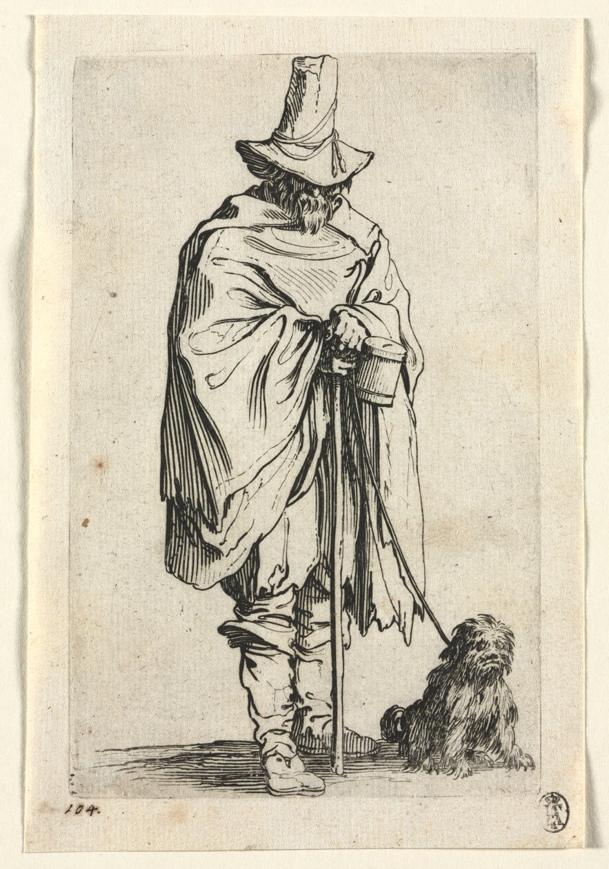 Les mendiants : Aveugle avec son chien - Jacques Callot