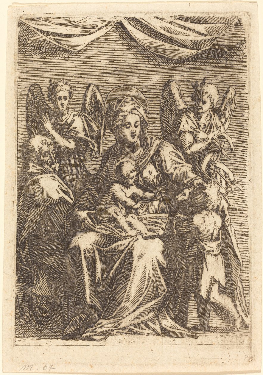 La Sainte Famille avec deux anges - Jacques Callot