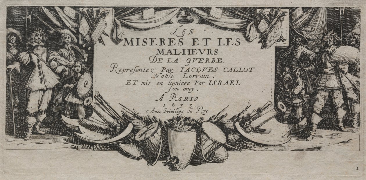 Les Grandes Misères de la guerre : Page de titre - Jacques Callot