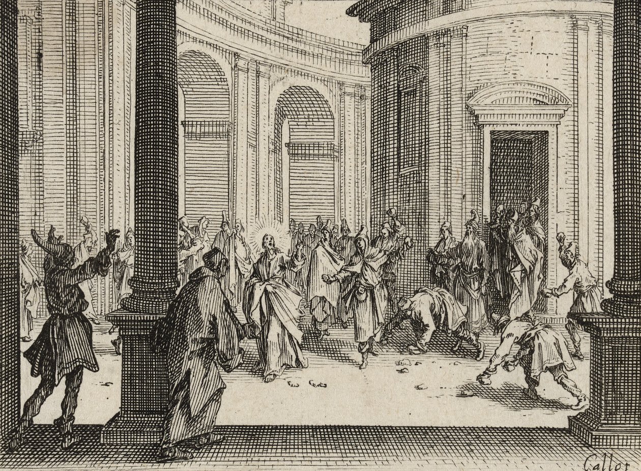 Les Marchands chassés du Temple, 1635 - Jacques Callot