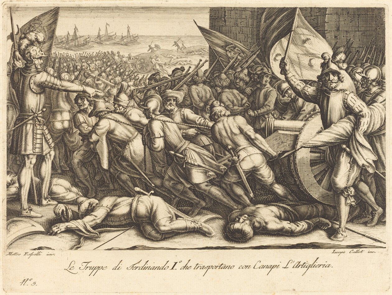 Le réembarquement des troupes, vers 1614 - Jacques Callot