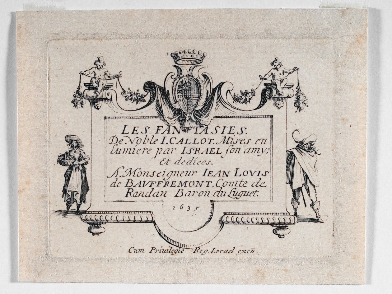 Page de titre de Les Fantaisies ... (eau-forte) - Jacques Callot