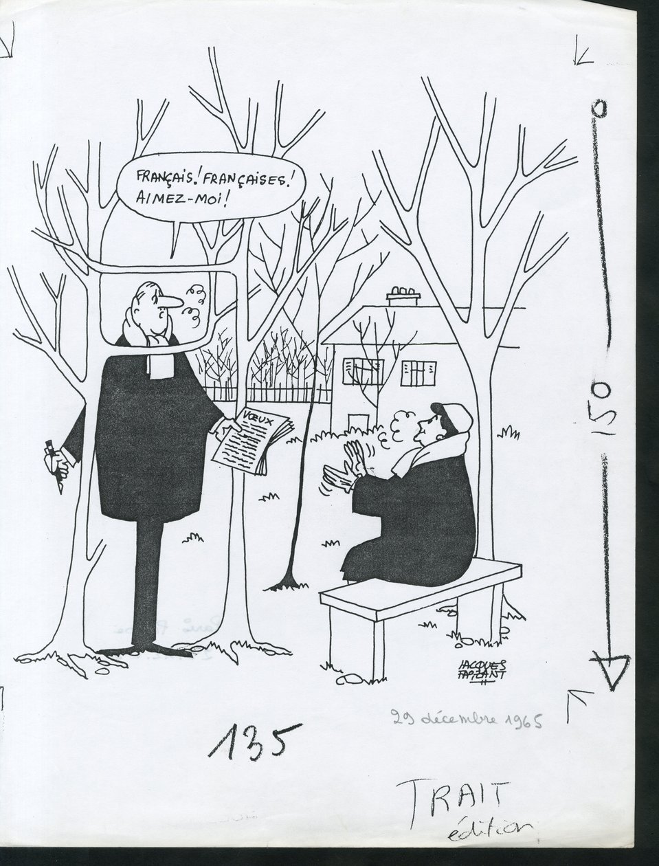Paris-Presse, Satirique en N  B - Jacques Faizant