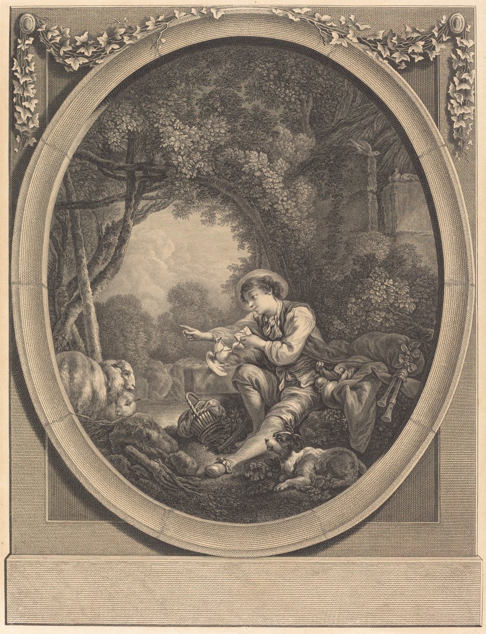 Le Départ du Courrier - Jacques Firmin Beauvarlet after François Boucher