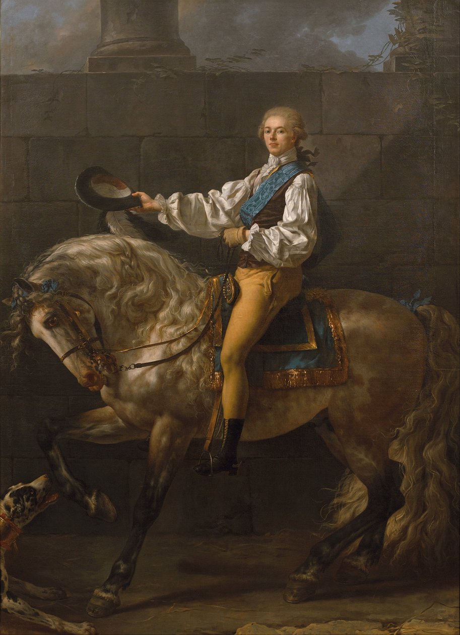 Portrait à cheval de Stanisław Kostka Potocki - Jacques Louis David