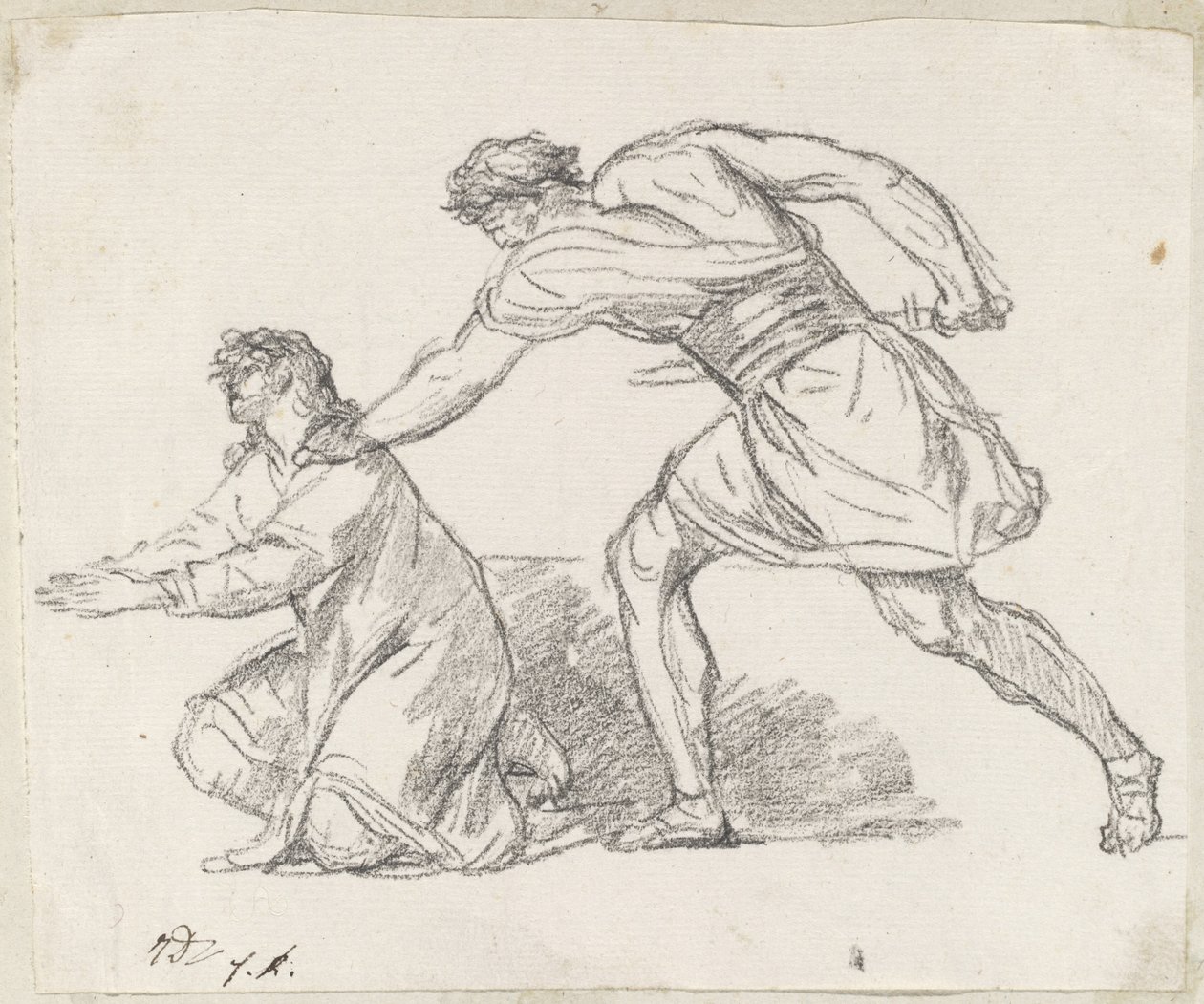 Guerrier saisissant une figure agenouillée - Jacques Louis David