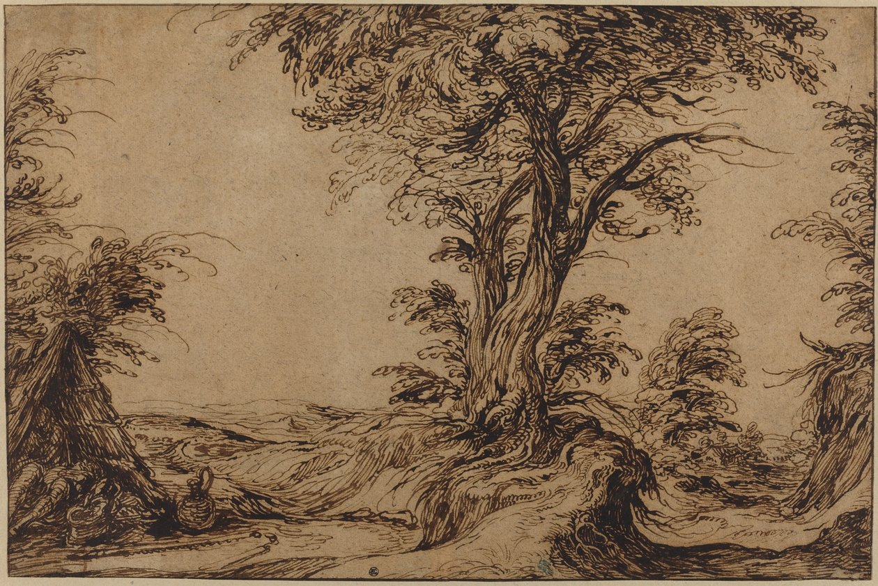 Paysage avec paysans endormis - Jacques de Gheyn II