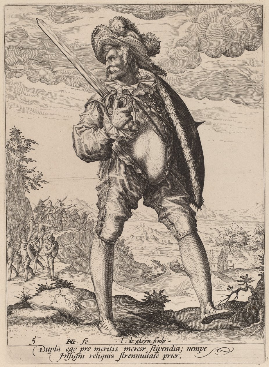 Porte-étendard - Jacques de Gheyn II after Hendrik Goltzius
