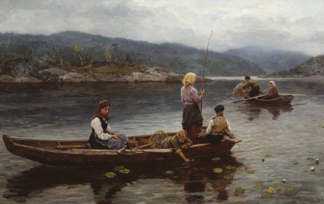 Personnes pêchant au lac - Jahn Ekenaes