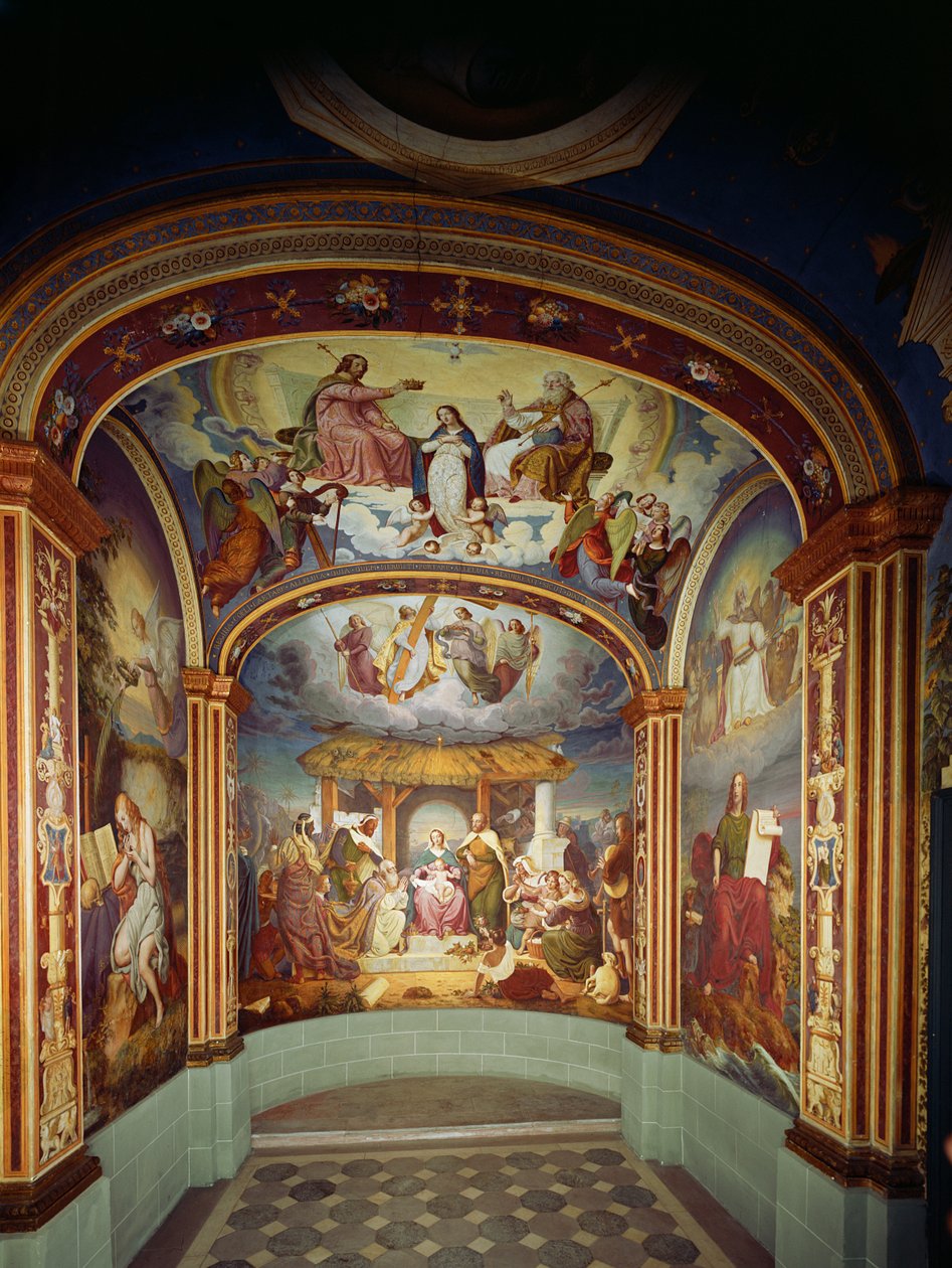 La Nativité, flanquée de Sainte Marie-Madeleine et de Saint Jean l