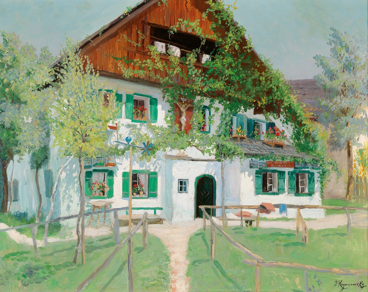 Ferme dans la lumière d